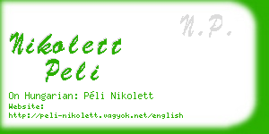 nikolett peli business card