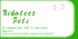 nikolett peli business card